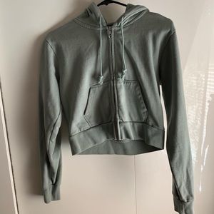 Brandy Melville cropped zip up sea foam green